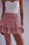 Mauve Ethnic Print Tiered Mini Skirt