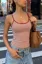 Red Striped Scoop Neck Top