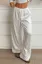 White Leopard Print Mid Rise Pants