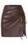 Dark Brown Ruched Mini Skirt