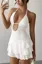 White Solid Halter Mini Dress
