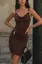 Dark Brown Ruched Mini Dress