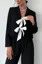 Black Tie-Up Cropped Blazer