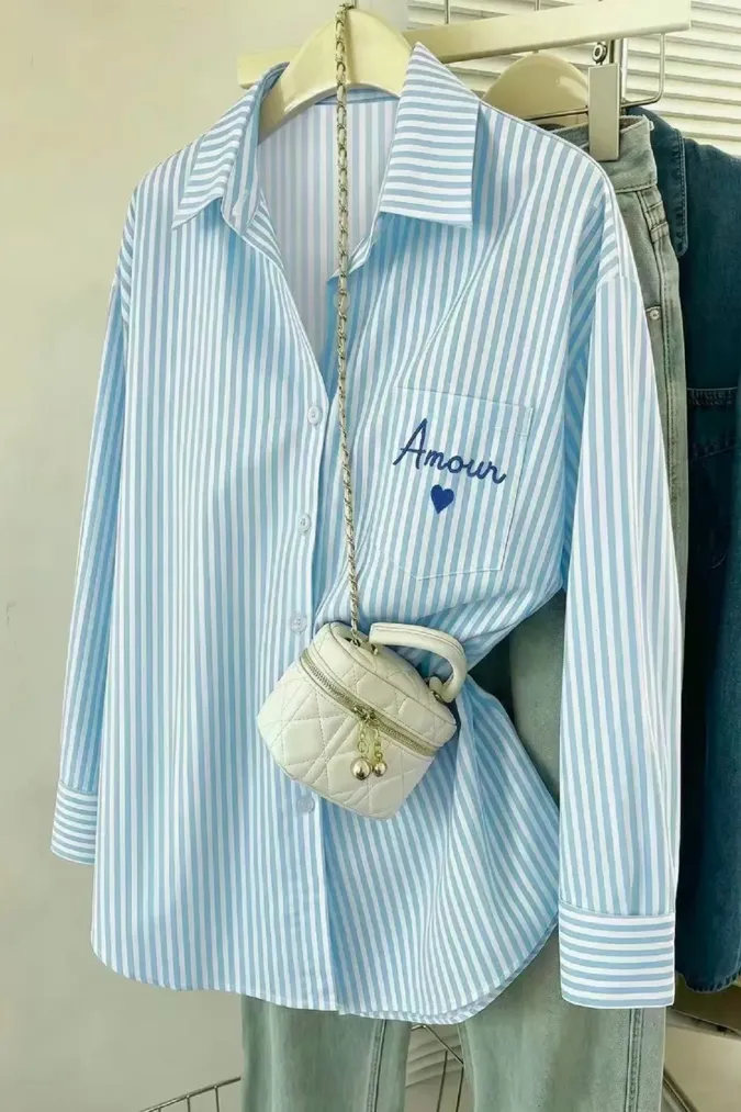 Light Blue Striped Shirt - Image 1