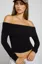Black Solid Off Shoulder T-Shirt