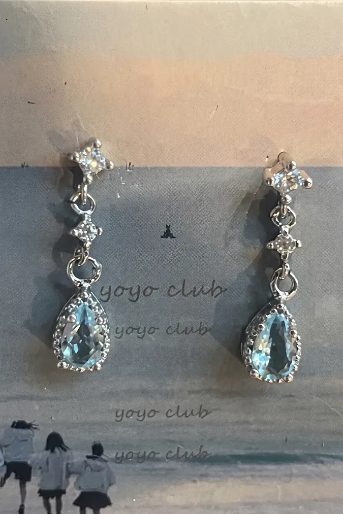 Blue Statement Earrings - Image 1